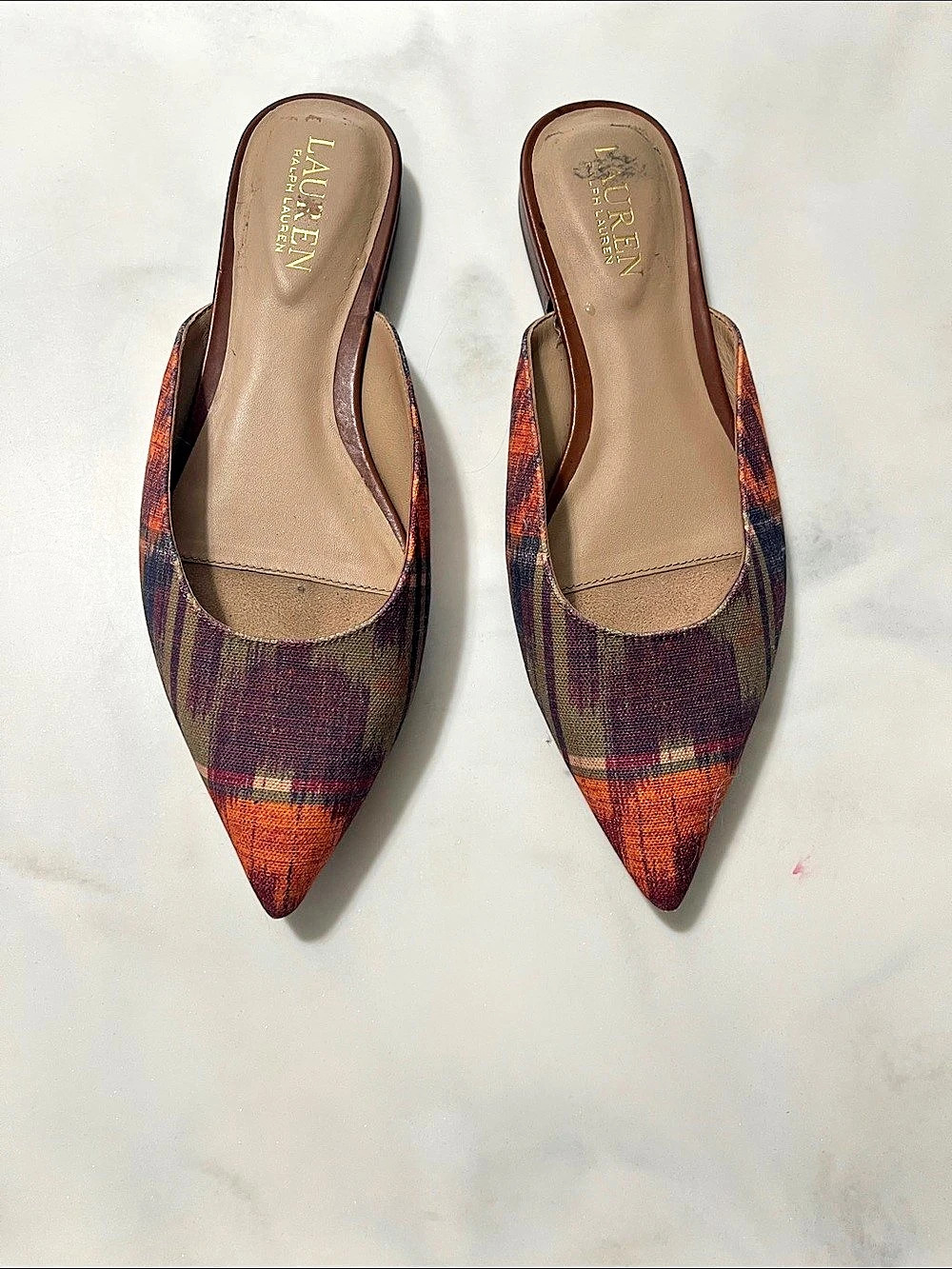 Lauren Ralph Lauren Londyn Slip-On Pointed-Toe Flat Mules Londyn Pointed-Toe